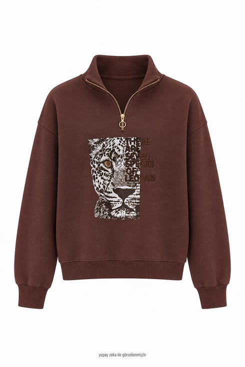 Seven Leopard Sweatshirt Kahverengi