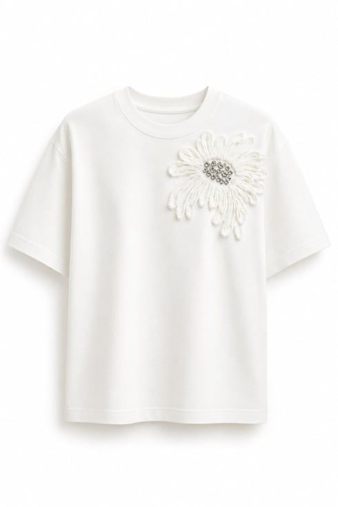 Sunflower Taşlı T-shirt Ekru