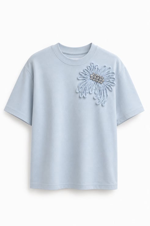Sunflower Taşlı T-shirt Mavi