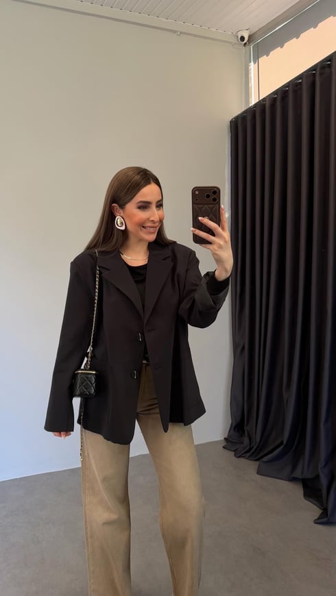 Svart Blazer Ceket Siyah
