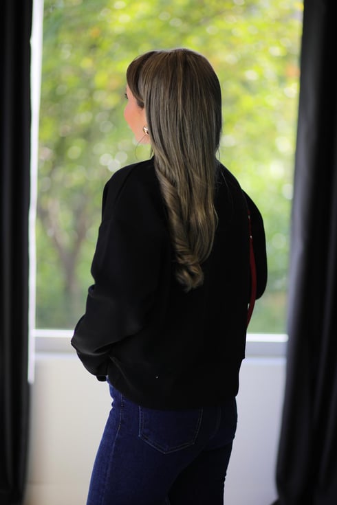 Three Heart Sweatshirt Siyah