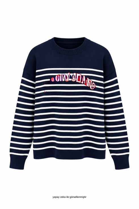 Tm Jeans Çizgili Triko Lacivert