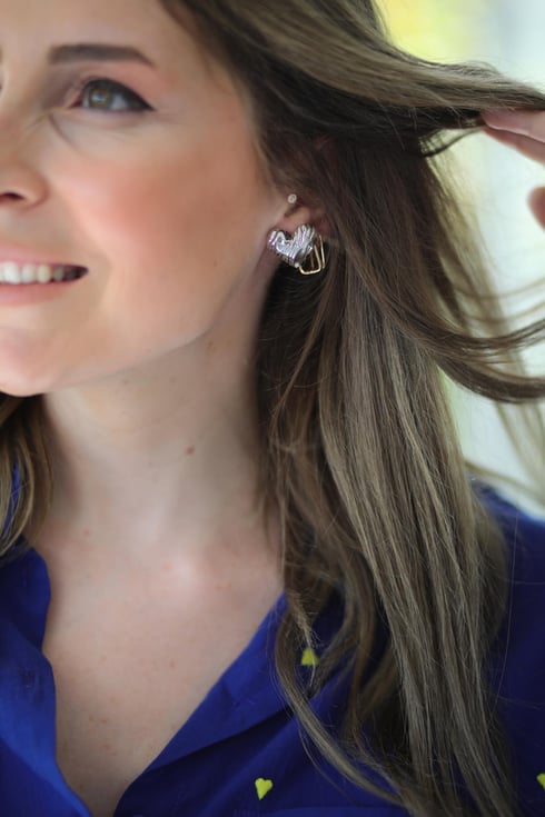 Zyorfa Kalp Küpe Gümüş