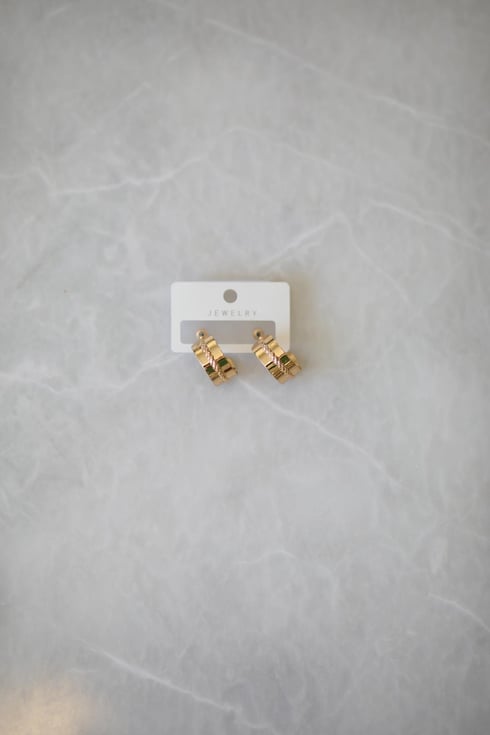 Adsiyta Kalın Halka Küpe Gold