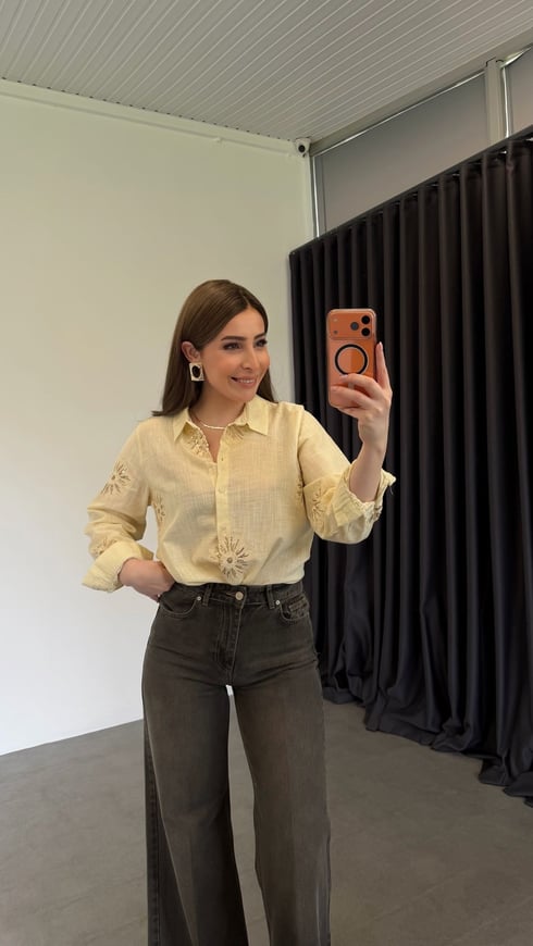 Butteryellow Payetli Gömlek Sarı
