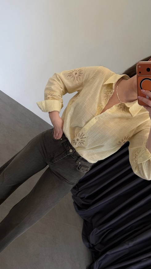 Butteryellow Payetli Gömlek Sarı