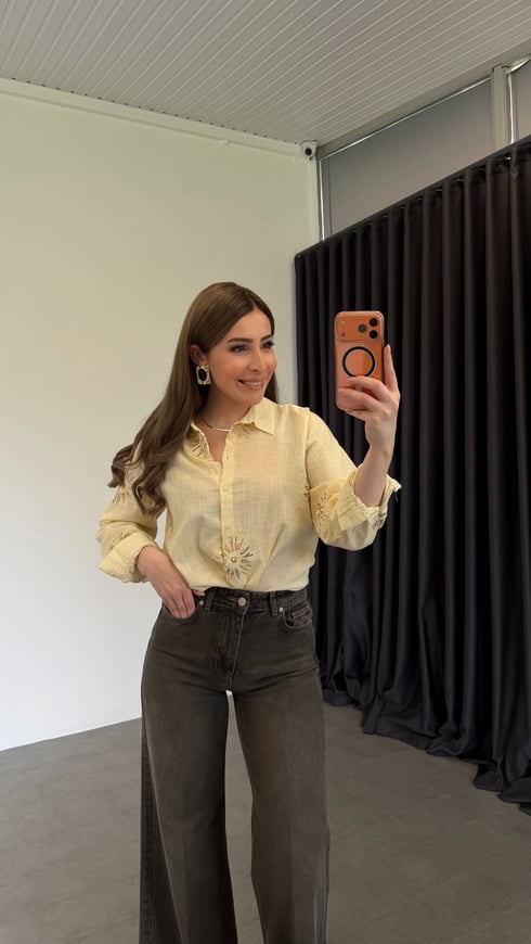 Butteryellow Payetli Gömlek Sarı
