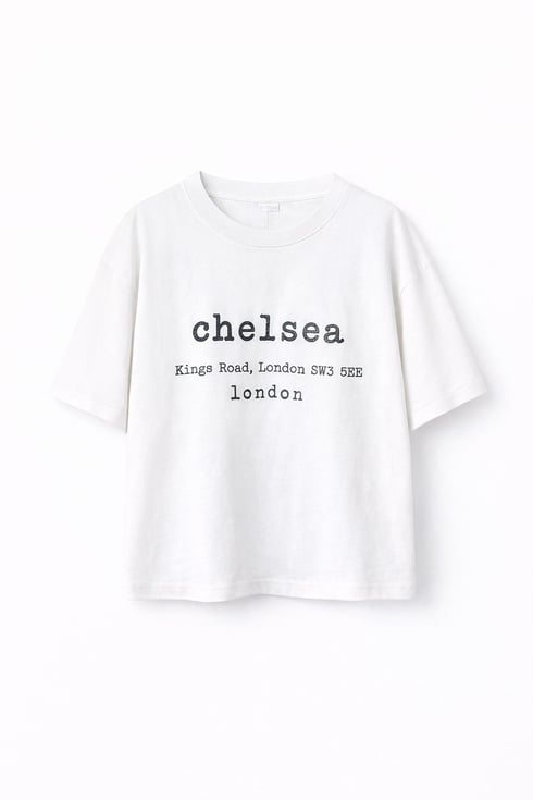 Chelsea Yazılı T-shirt Ekru