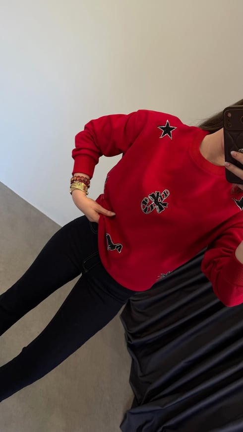 Christmas Sweatshirt Kırmızı