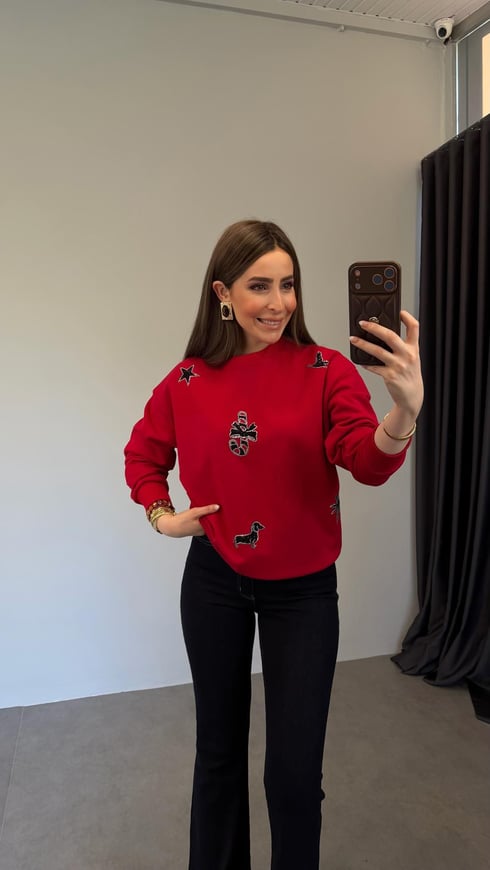 Christmas Sweatshirt Kırmızı
