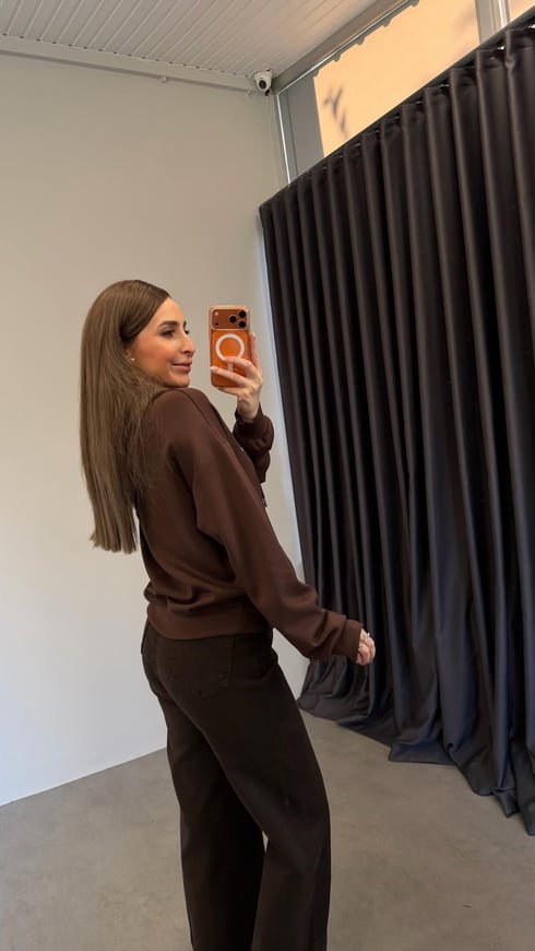 Duaci Modal Kapişonlu Sweatshirt Kahverengi