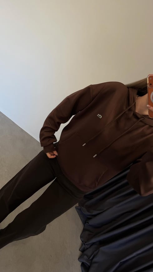 Duaci Modal Kapişonlu Sweatshirt Kahverengi