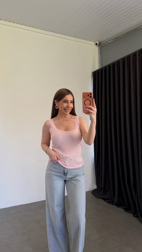 Fitilli Dantelli Basic Atlet Pembe
