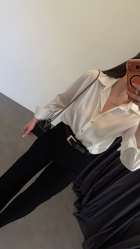 Piano Zr Model Gold Düğmeli Gömlek Beyaz