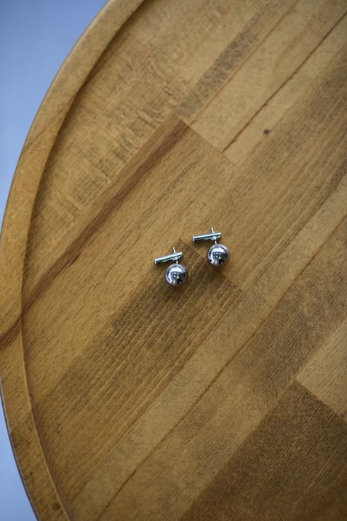 Rustye Mini Top Küpe Gümüş