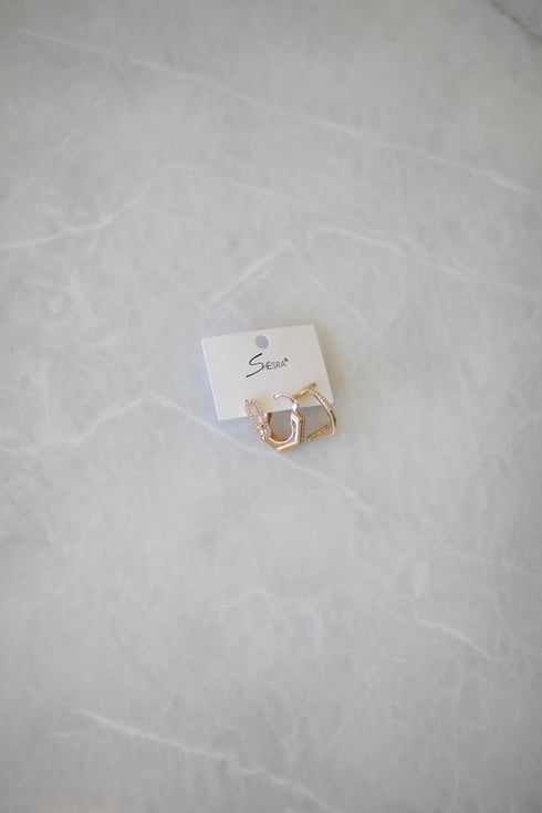 Telmudo Üçlü Set Küpe Gold