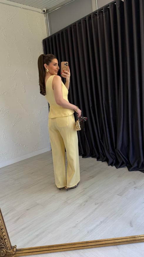 Waistcoat Takım Sarı