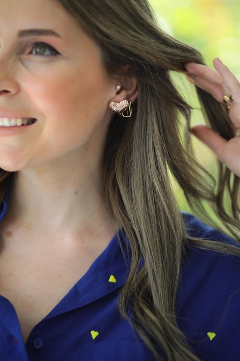 Zyorfa Kalp Küpe Gold