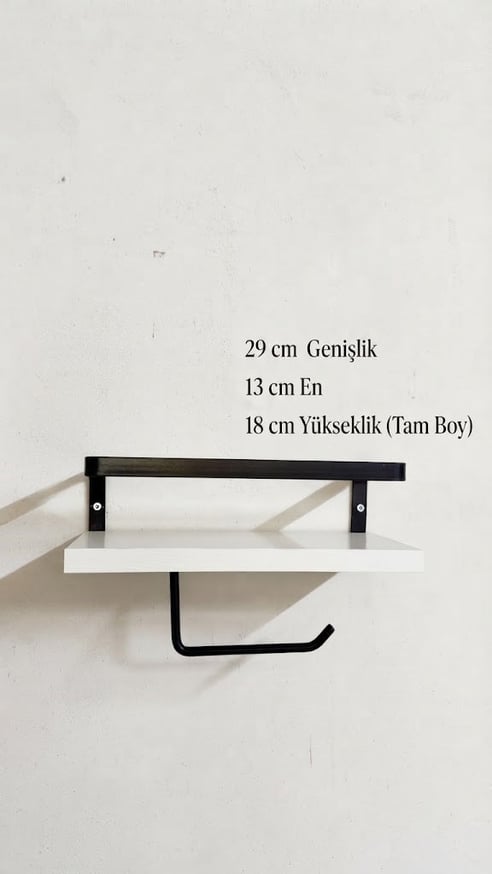 29 cm MDF Çok Amaçlı Düzenleme Rafı – Mutfak & Banyo Organizer, Havlu/Peçete Askılı