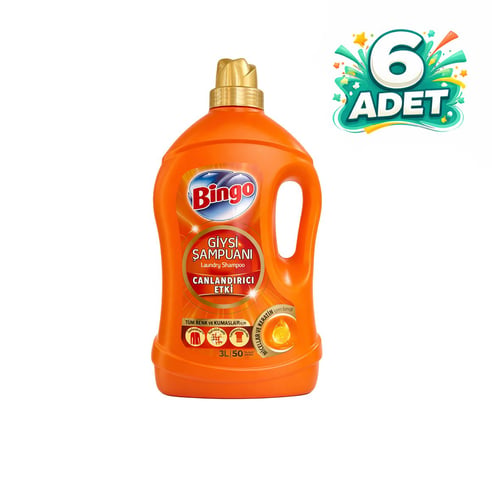 Bingo Canlandırıcı Etki Giysi Şampuanı 3 Litre x 6 Adet