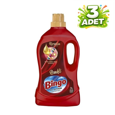 Bingo Renkli Sıvı Deterjan 3000 Ml (3 Adet)