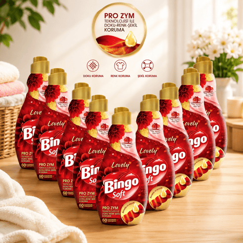 Bingo Soft Konsantre Çamaşır Yumuşatıcısı Lovely 1440 ml x 9 adet