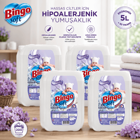 Bingo Soft Sensitive 5 l Yumuşatıcı x 4 adet