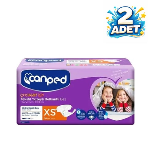 Canped Belbantlı Tekstil Hasta Bezi Ekstra Küçük  60 adet (xs) 30 'lu 2 Paket 