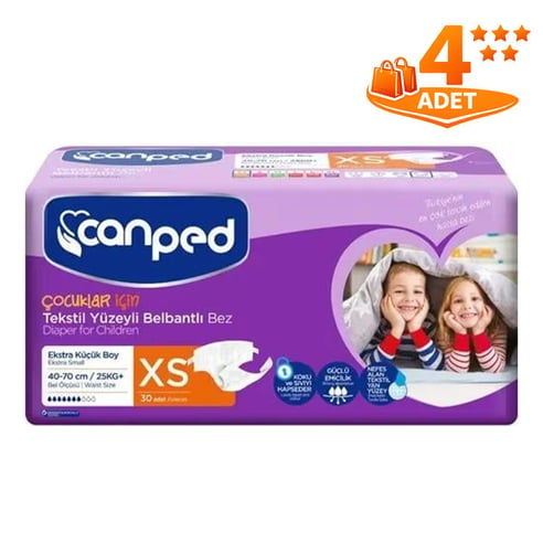 Canped Belbantlı Tekstil Hasta Bezi Ekstra Küçük (xs) 30 'lu 4 Paket