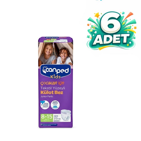 Canped Çocuklar Için Emici Külot 8'li ( 8-15 Yaş) 6 Adet