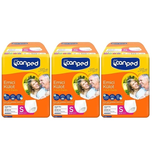 Canped Emici Külot Small Hasta Bezi 90 adet (30'lu 3 Paket)