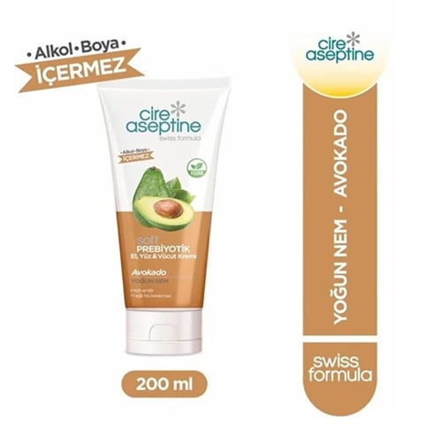 Cire Aseptine Soft Avokado Özlü Yoğun Nemlendirici Prebiyotikli Krem 200 ml