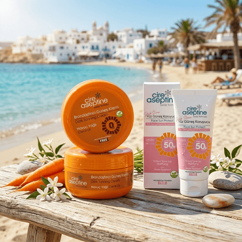 Cire Aseptine Yüz Güneş Koruyucu Aydınlatıcı (50 ml) ve Bronzlaştırıcı Güneş Kremi (100 ml)