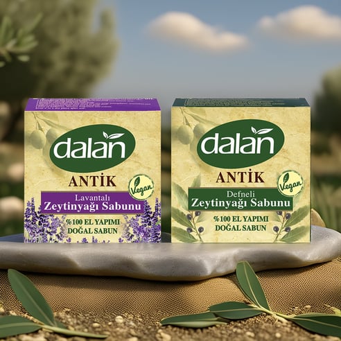 Dalan Antik Lavantalı ve Defneli Zeytinyağlı Sabun Seti (2 Adet)