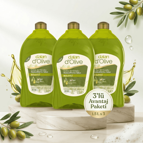 Dalan d'Olive Besleyici Sıvı Sabun 1.5 L x 3 Adet 