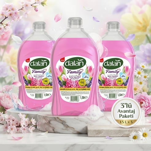 Dalan Family Bahar Çiçekleri Sıvı Sabun 1.5 lt x 3 Adet