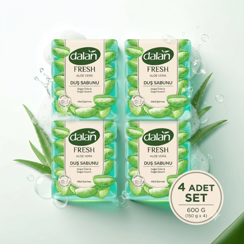 Dalan Fresh Aloe Vera Duş Sabunu 600 G (150 g x 4) 4'lü Set