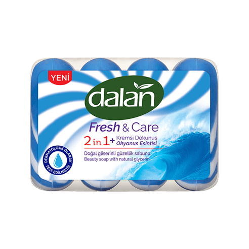 Dalan Fresh & Care 2 in 1 Okyanus Esintisi Doğal Gliserinli Güzellik Sabunu 90 g x4