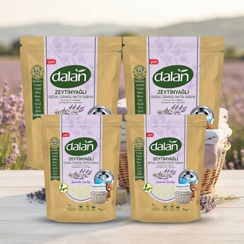 Dalan Granül Sabun Zeytinyağlı Lavanta Esintisi Doğal 4 kg 1000 gr x 4 adet