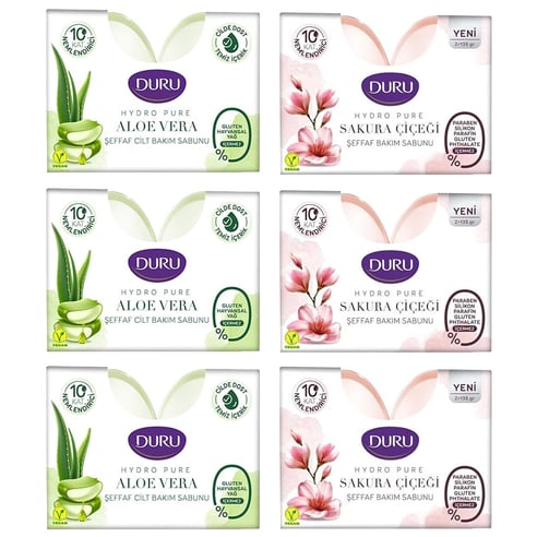 Duru Bakım Sabunu Hydro Pure  2'li 135 gr Karma set 6 Adet