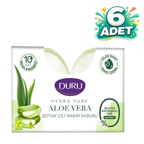 Duru Banyo Sabunu Şeffaf Hydro Pure Aloevera 2x135 Gr 6 Adet 