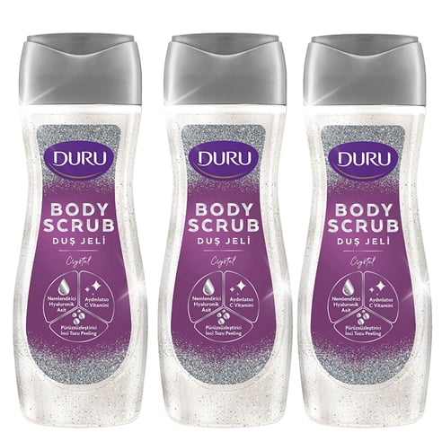 Duru Duş Jeli Body Scrub Crystal 450 ml x 3 adet