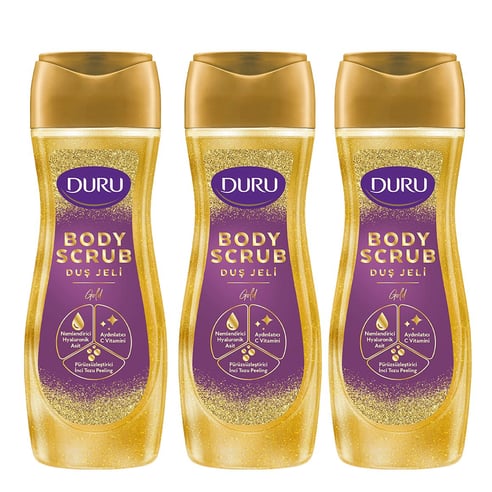 Duru Duş Jeli Body Scrub Gold 450 ml x 3 adet
