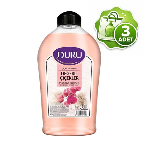 Duru Sıvı Sabun Çiçek Terapisi Değerli Çiçekler 1.5 Lt 3 Adet 