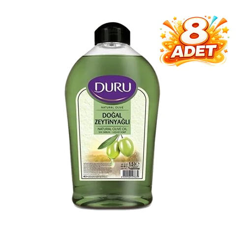Duru Sıvı Sabun Natural Olive Zeytinyağlı 1.5 Lt x 8 Adet