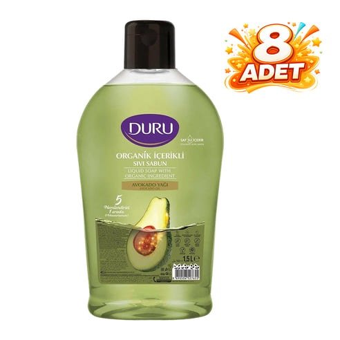 Duru Sıvı Sabun  Organik İçerikli Avokado 1500 ML x 8 Adet