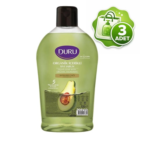 Duru Sıvı Sabun  Organik İçerikli Avokado 1.5 Lt 3 adet