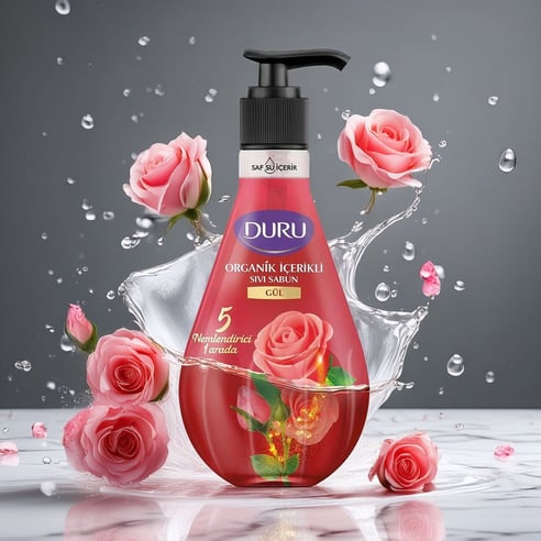 Duru Sıvı Sabun Organik İçerikli Gül 500 ml