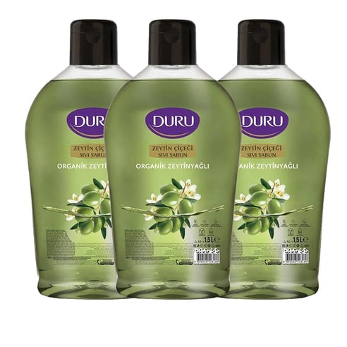 Duru Sıvı Sabun Zeytin Çiçeği Organik Zeytinyağlı 1,5 l 3 adet