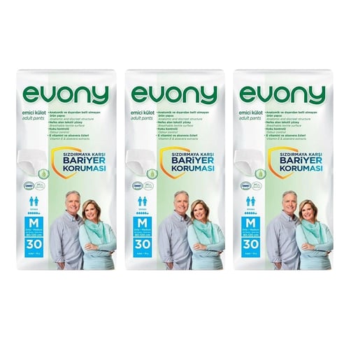 Evony Emici Külot Medium Unisex 90 adet (30'lu 3 Paket)